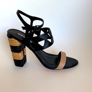 Charles David Leather Open Toe Heel Sandal